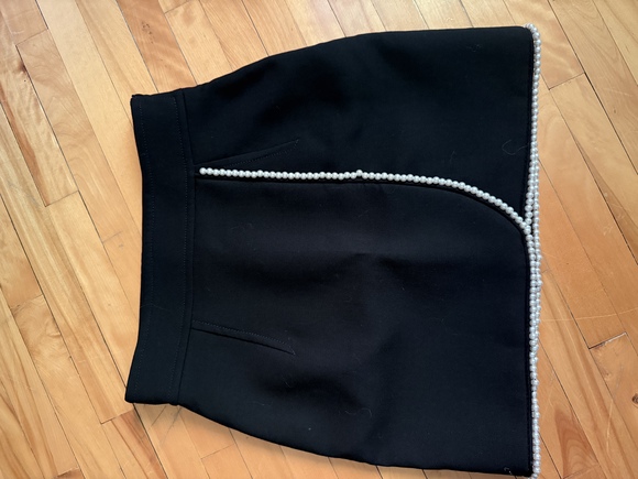 Sandro Black Mini Skirt with Pearls - Picture 1 of 3